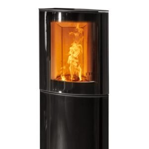 Austroflamm Mr. Wu Brikettofen Stahl Schwarz / Glasfront