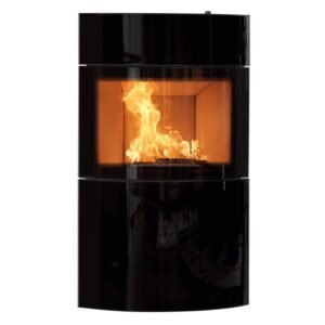 Austroflamm Fynn Xtra 2.0 Kaminofen Stahl / Schwarz, Glasfront Oben + Unten