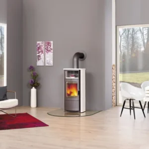 Hark Dauerbrand-Kaminofen Opera-B Schwarz Keramik Cremeweiß 7 kW Autom. EEK: A+