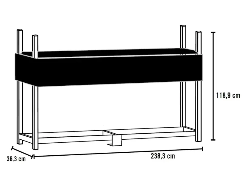 ShelterLogic Kaminholzregal mit Wetterschutz 239 cm x 36 cm – Bild 3