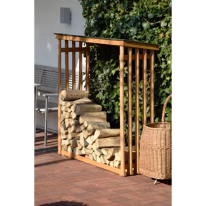 Dobar Kaminholzregal 56090E Kiefernholz 140 cm x 50 cm x 143 cm