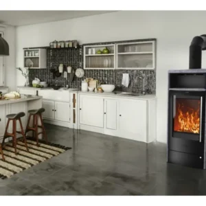 Fireplace Torino Kaminofen Speckstein Schwarz 6 kW mit Automatik