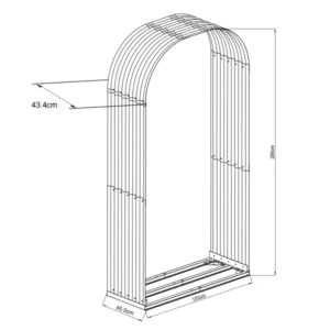 Floraworld Holzunterstand Rundbogen 103 cm x 43 cm x 200 cm