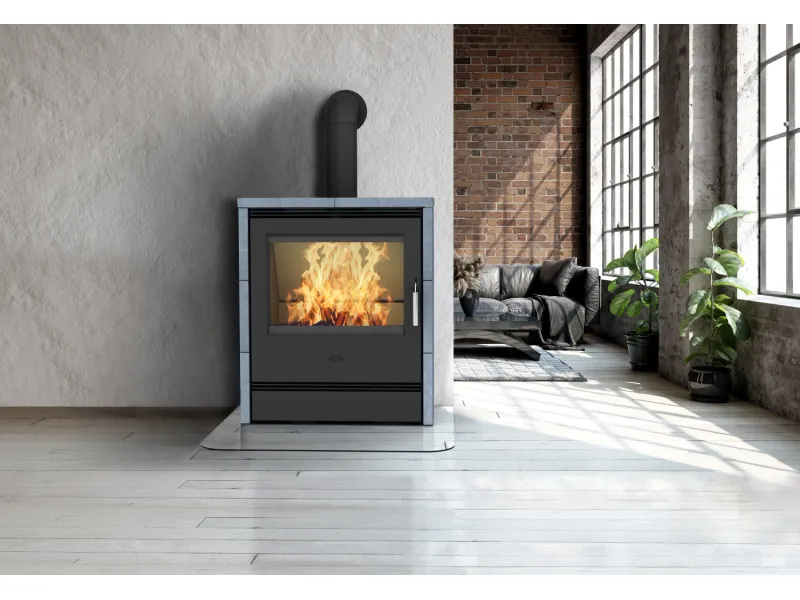 Fireplace Rönky Kaminofen Speckstein Schwarz 9,5 kW mit Automatik – Bild 2
