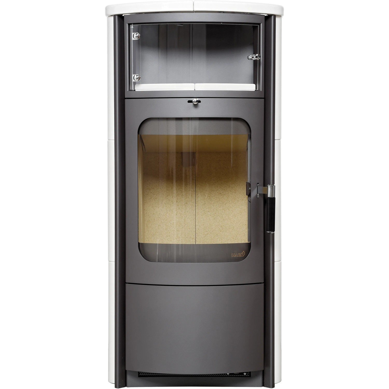 Hark Dauerbrand-Kaminofen Opera-B Schwarz Keramik Cremeweiß 7 kW Autom. EEK: A+