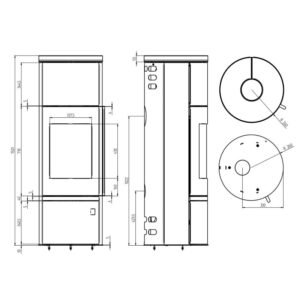 Justus Faro W+ 2.0 Kaminofen Stahl Gussgrau mit Speckstein-Verkleidung