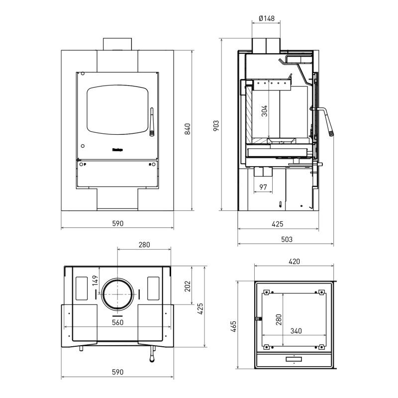 Kaminofen HS Flamingo ESPO 1 Grey – Bild 8