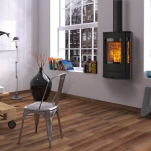 Lotus Liva 8G Kaminofen Schwarz, Rauchabgang oben