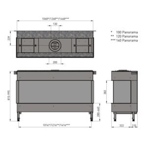 Trimline Fires Trimline 100 Panorama Gas Kamineinsatz G20/G25