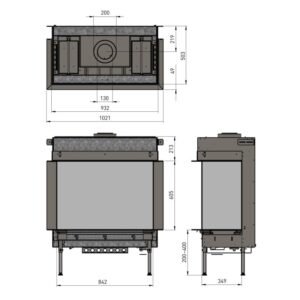 Trimline Fires Trimline 83 Panorama AR Gas Kamineinsatz G25