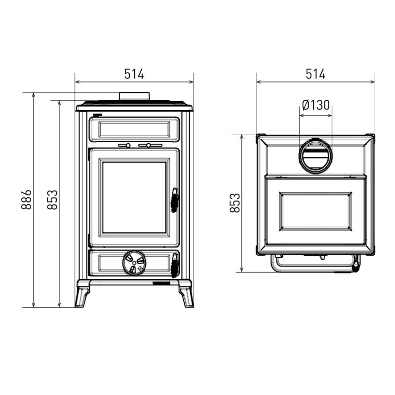 Thermorossi Filo Evo6 Kaminofen Schwarz – Bild 7